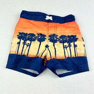 Cat & Jack Boy Tropical Design Swim Trunks